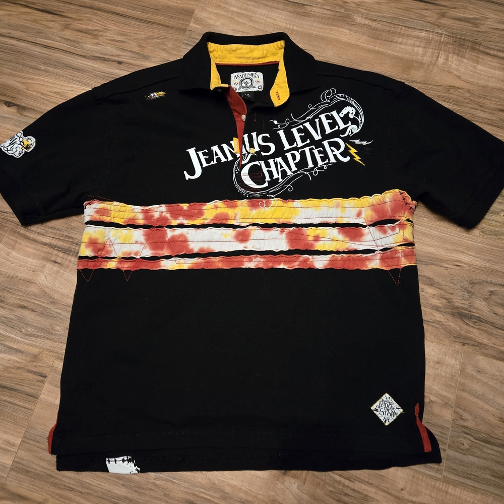 Akademiks Black and Red Polo Shirt